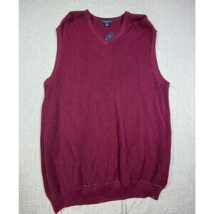 NWT Daniel Cremieux Men's XL Burgundy Alpaca Pullover Grandpacore Sweater Vest